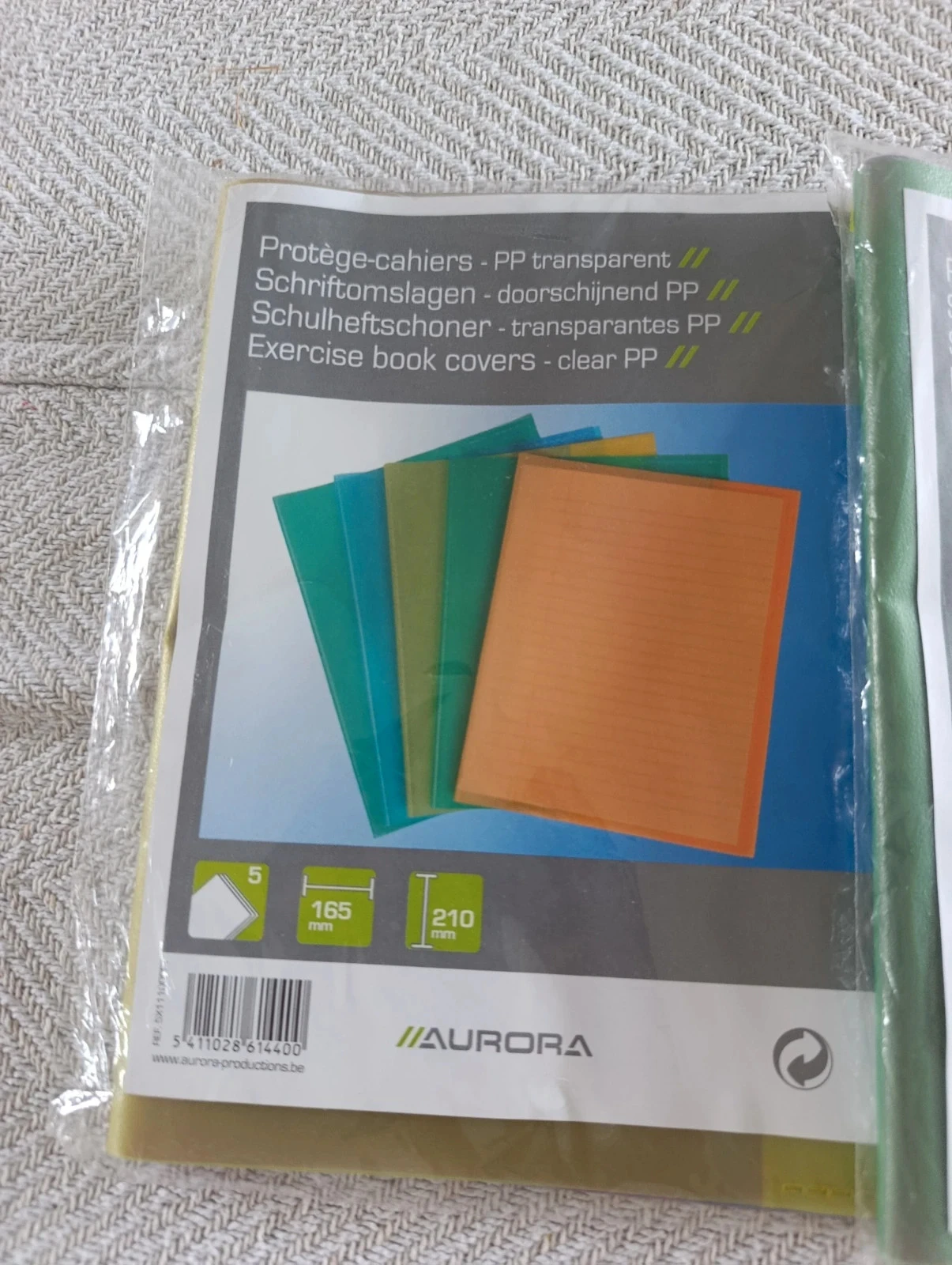 Lote de 2 pacotes de protetores de caderno transparentes A5 Aurora – Novos – photo 2